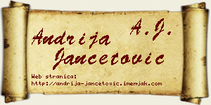 Andrija Jančetović vizit kartica
